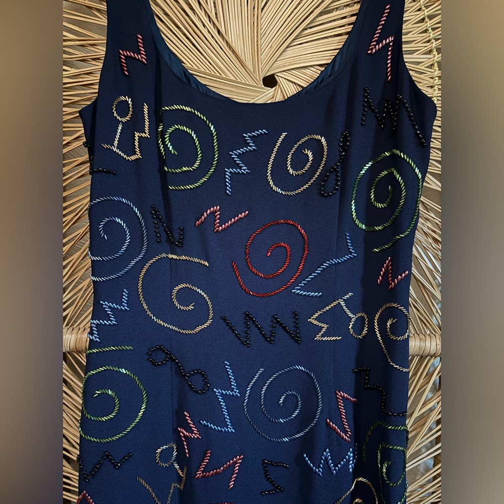 Vintage 90s Cache Beaded Dress - Picture 8 of 8